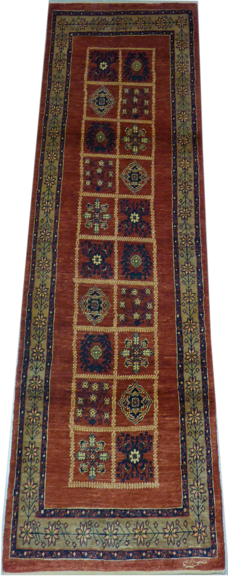 2'7" x 9'11"   Persian Kashkuli Runner Rug Angle View