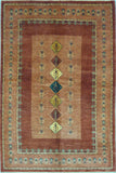 5'8" x 8'5"   Persian Kashkuli Rug Top View