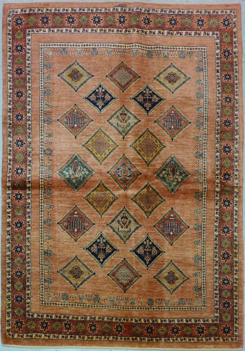 4'10" x 6'11"   Persian Kashkuli Rug Top View