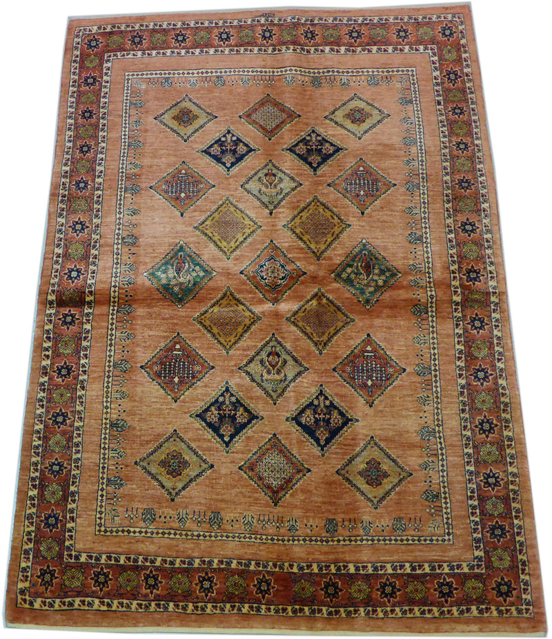 4'10" x 6'11"   Persian Kashkuli Rug Angle View