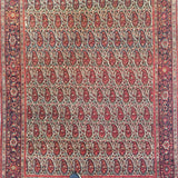4'3" x 5'9"   Antique Persian Sarouk Ferahan Paisley Design Rug Angle View