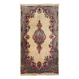 4'0" x 7'3"   Antique Persian Kerman Rug Top View