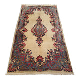 4'0" x 7'3"   Antique Persian Kerman Rug Angle View