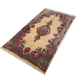 4'0" x 7'3"   Antique Persian Kerman Rug Angle View