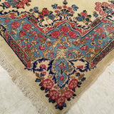 4'0" x 7'3"   Antique Persian Kerman Rug Angle View