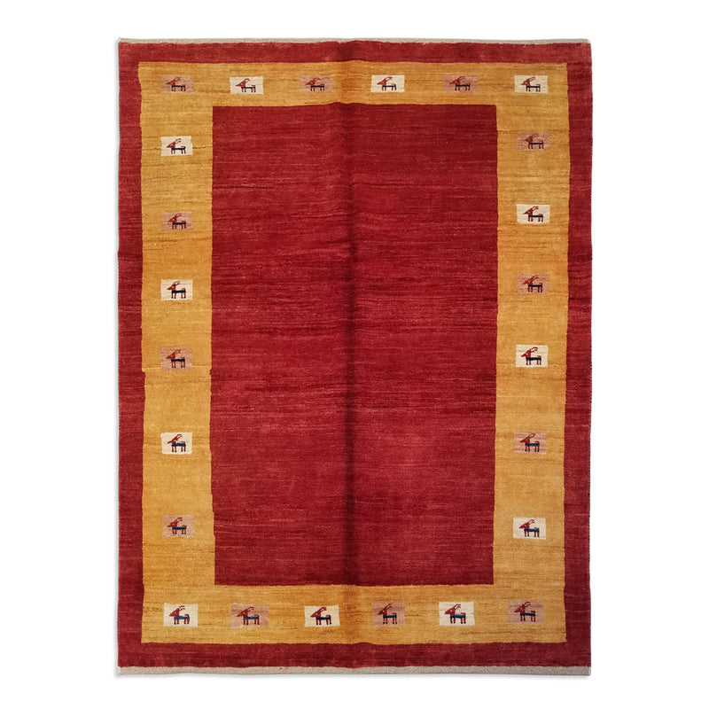 4'11" x 6'6"   Persian Gabbeh Rug Top View