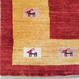 4'11" x 6'6"   Persian Gabbeh Rug Angle View