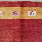 4'11" x 6'6"   Persian Gabbeh Rug Angle View