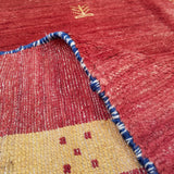 4'11" x 6'8"   Persian Gabbeh Rug Back View