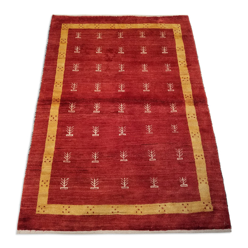 4'1" x 5'8"   Persian Gabbeh Rug Angle View