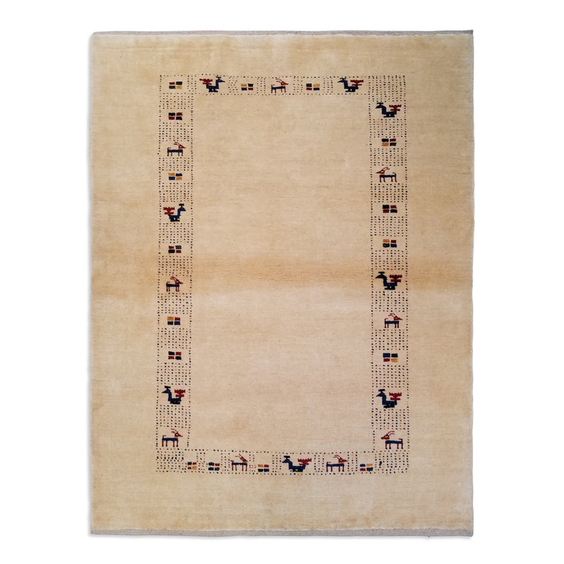 4'2" x 5'5"   Persian Gabbeh Rug Top View