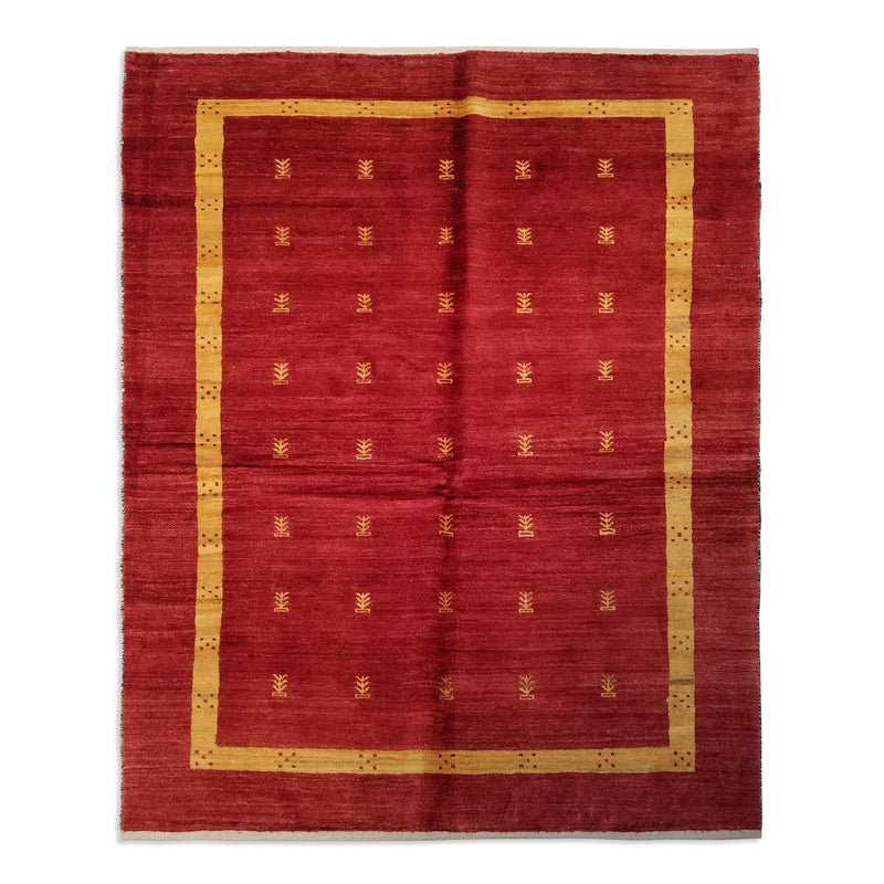 5'3" x 6'5"   Persian Gabbeh Rug Top View