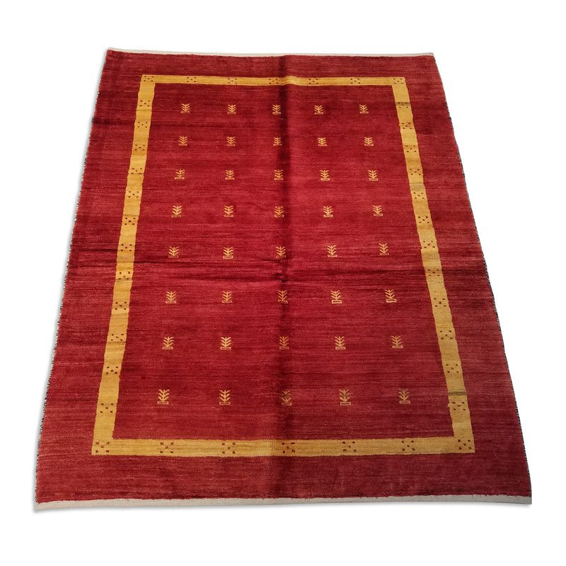 5'3" x 6'5"   Persian Gabbeh Rug Angle View