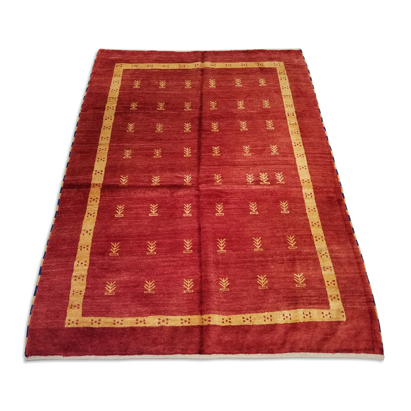 4'10" x 6'7"   Persian Gabbeh Rug Angle View