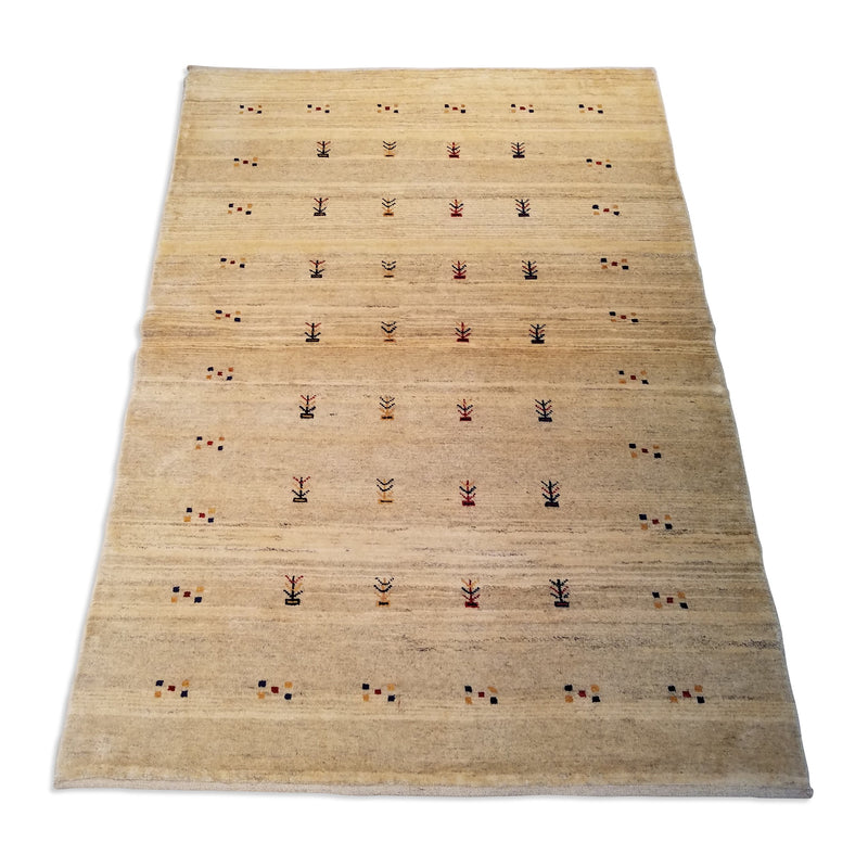 4'1" x 5'9"   Persian Gabbeh Rug Angle View