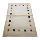 4'0" x 5'7"   Persian Gabbeh Rug Angle View