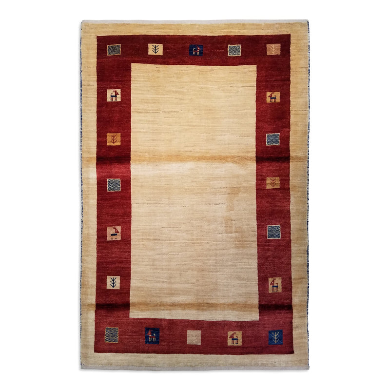 4'4" x 6'6"   Persian Gabbeh Rug Top View