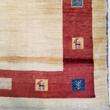 4'4" x 6'6"   Persian Gabbeh Rug Angle View