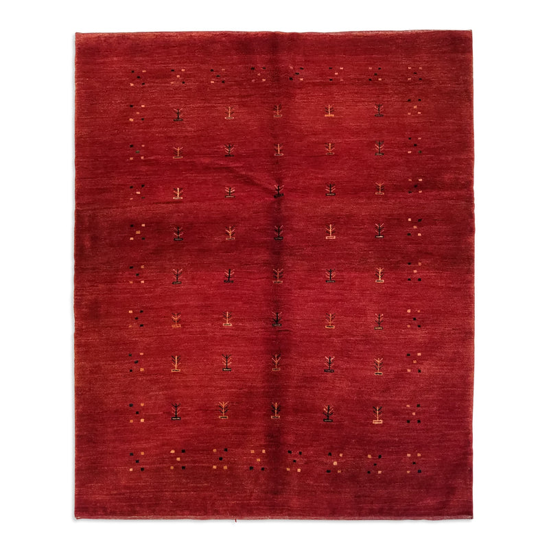 5'1" x 6'2"   Persian Gabbeh Rug Top View