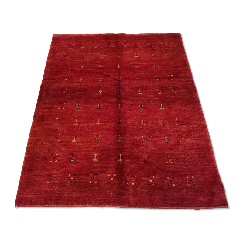 5'1" x 6'2"   Persian Gabbeh Rug Angle View