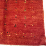 5'1" x 6'2"   Persian Gabbeh Rug Angle View
