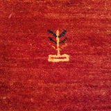 5'1" x 6'2"   Persian Gabbeh Rug Angle View