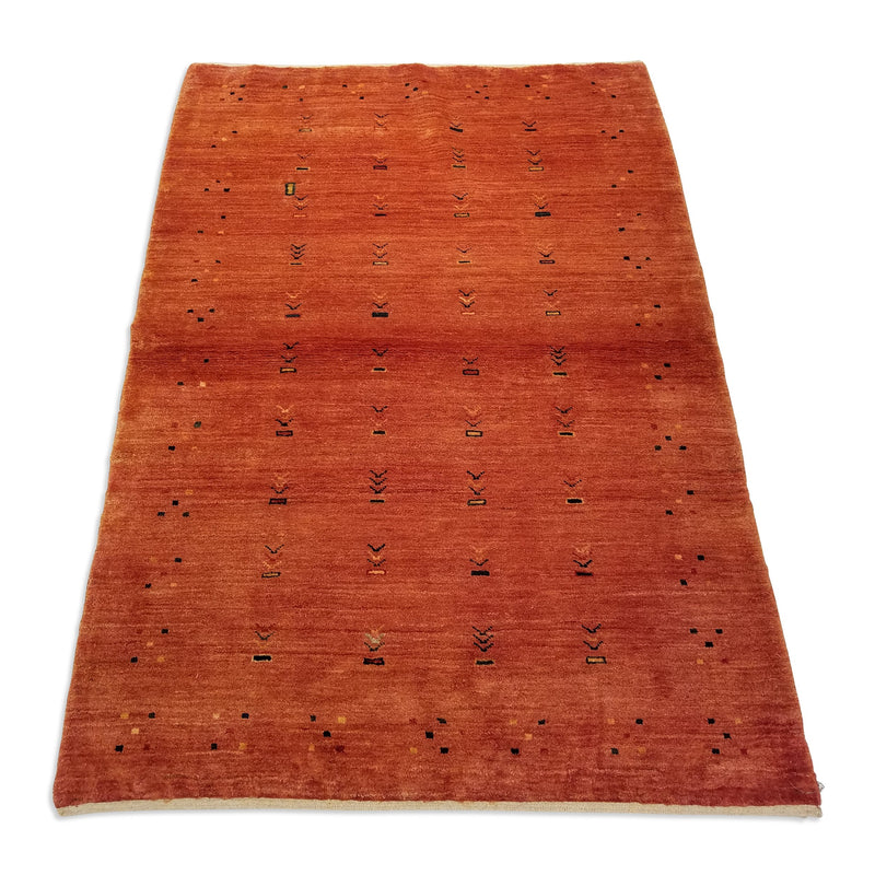 4'1" x 5'11"   Persian Gabbeh Rug Angle View