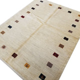 5'3" x 6'9"   Persian Gabbeh Rug Angle View