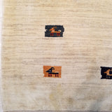 4'2" x 5'5"   Persian Gabbeh Rug Angle View