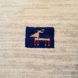 4'2" x 5'5"   Persian Gabbeh Rug Angle View