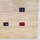 4'2" x 5'5"   Persian Gabbeh Rug Angle View
