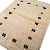 4'2" x 5'5"   Persian Gabbeh Rug Angle View