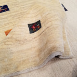 4'2" x 5'5"   Persian Gabbeh Rug Back View