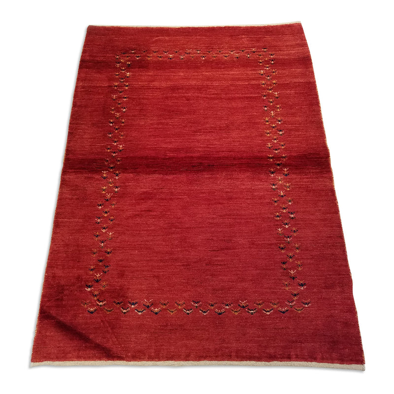 3'11" x 5'7"   Persian Gabbeh Rug Angle View