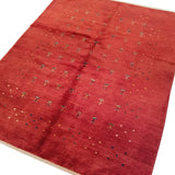 5'1" x 6'4"   Persian Gabbeh Rug Angle View