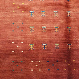 5'1" x 6'4"   Persian Gabbeh Rug Angle View