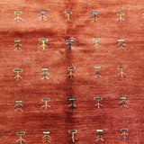 5'1" x 6'4"   Persian Gabbeh Rug Angle View