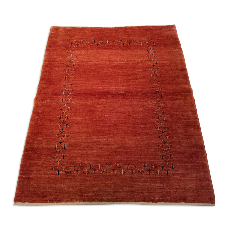 4'4" x 5'7"   Persian Gabbeh Rug Angle View
