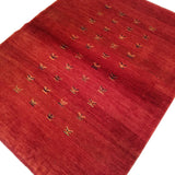 4'4" x 5'7"   Persian Gabbeh Rug Angle View