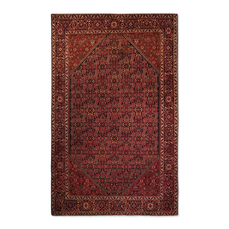 4'1" x 6'6"   Antique Persian Sarouk Ferahan Rug Top View