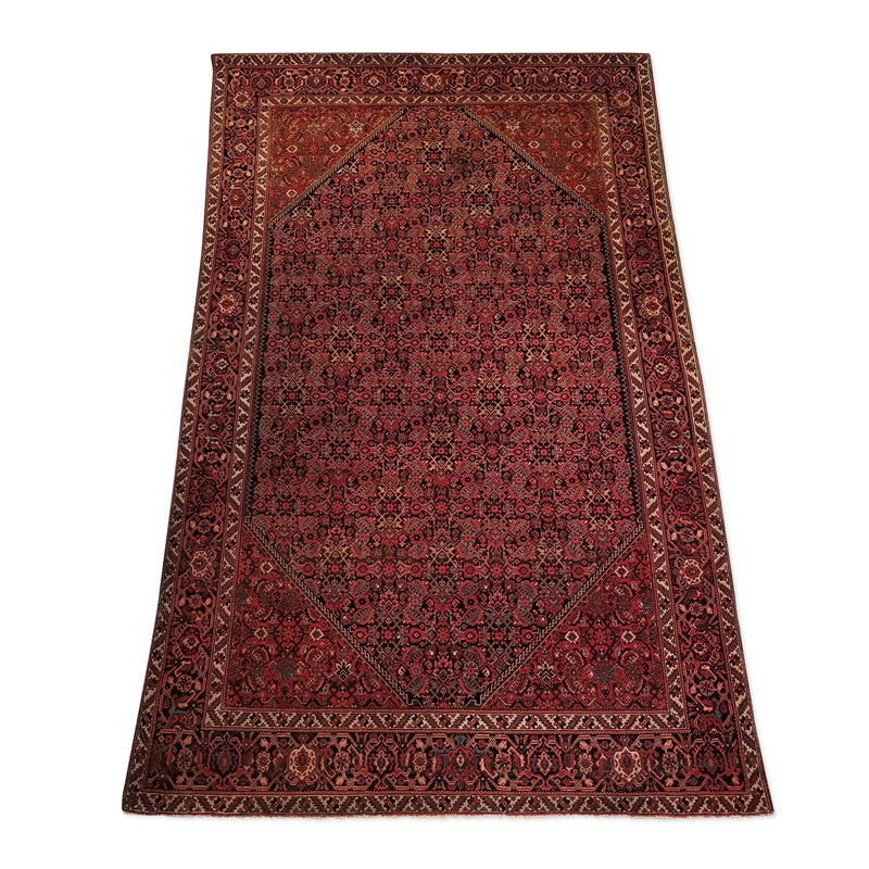 4'1" x 6'6"   Antique Persian Sarouk Ferahan Rug Angle View