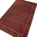 4'1" x 6'6"   Antique Persian Sarouk Ferahan Rug Angle View