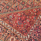 4'1" x 6'6"   Antique Persian Sarouk Ferahan Rug Angle View