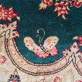 3'2" x 3'2"   Silk Persian Qom Square Rug Angle View