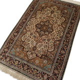 3'7" x 5'5"   Silk Persian Qom Rug Angle View