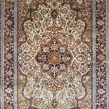 3'7" x 5'5"   Silk Persian Qom Rug Angle View