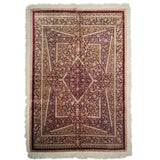 3'7" x 5'3"   Silk Persian Qom Rug Top View