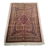 3'7" x 5'3"   Silk Persian Qom Rug Angle View