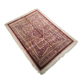 3'7" x 5'3"   Silk Persian Qom Rug Angle View