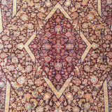 3'7" x 5'3"   Silk Persian Qom Rug Angle View